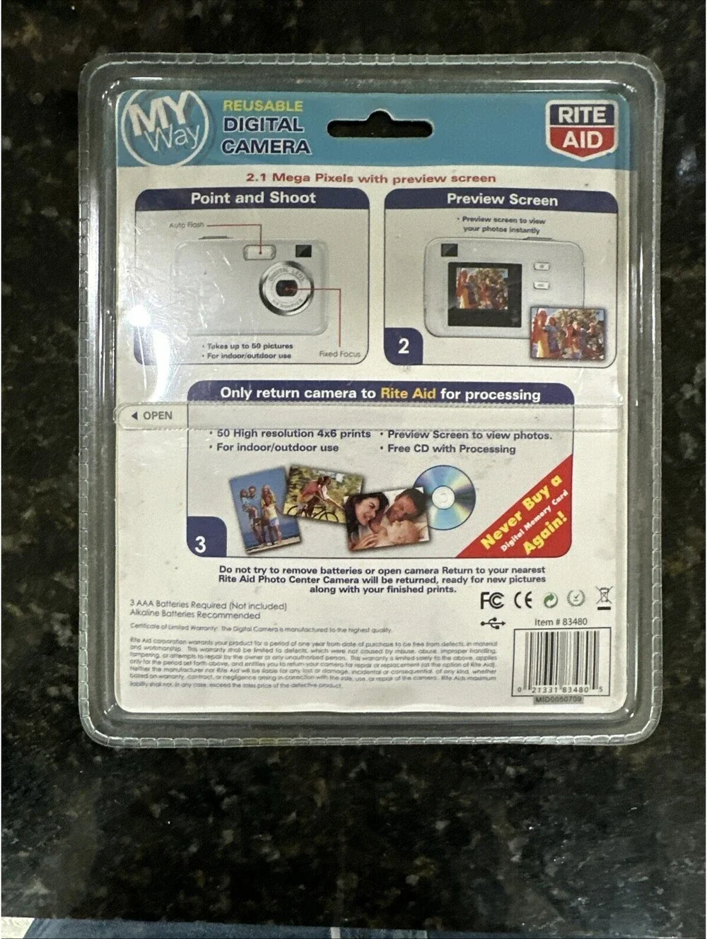 Rite Aid Loyalty Camera Digital Camera Works Silver Promotional Camera